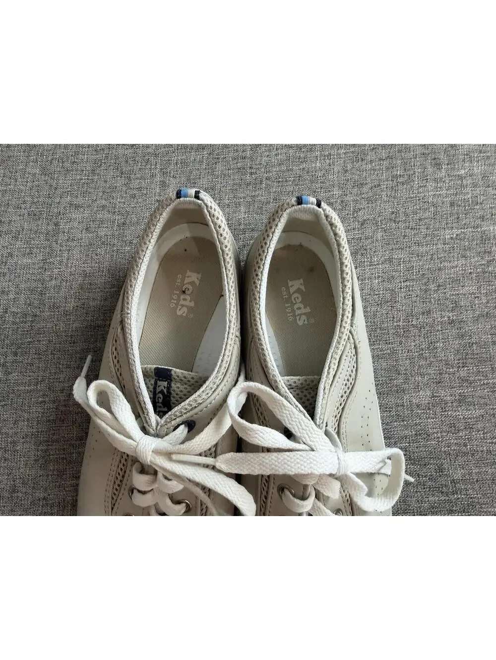 Keds Spirit Leather Oxford Sneakers Womens 8.5 Cream Off White Lace Up